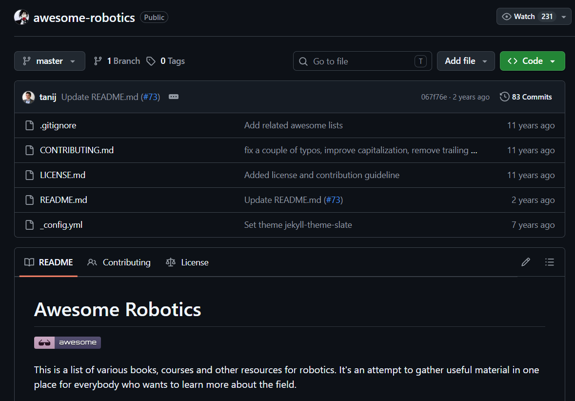 Awesome Robotics