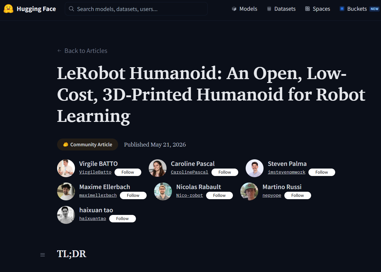 LeRobot Humanoid by Hugging Face